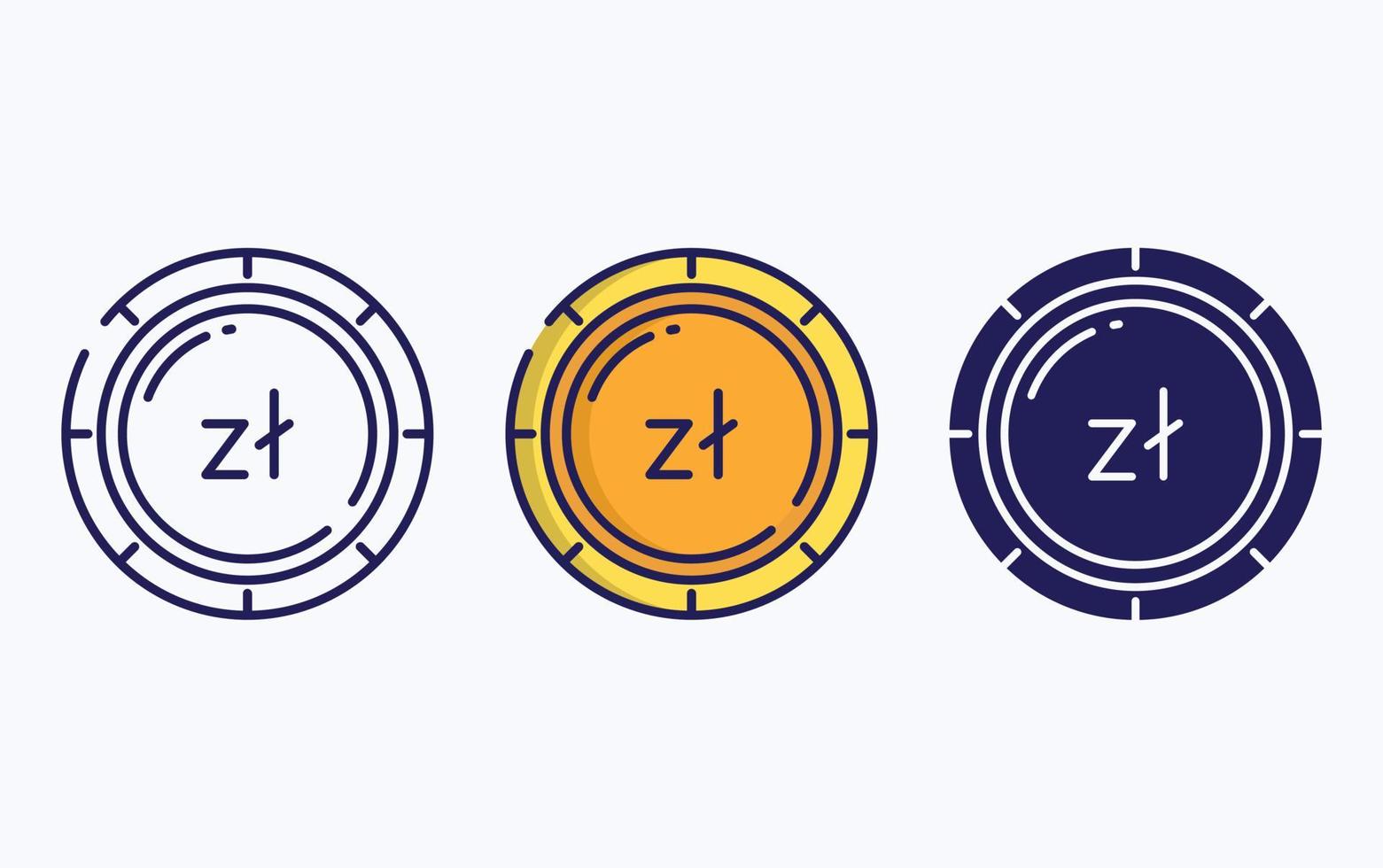 Coin currency line and glyph icon, vector illustration