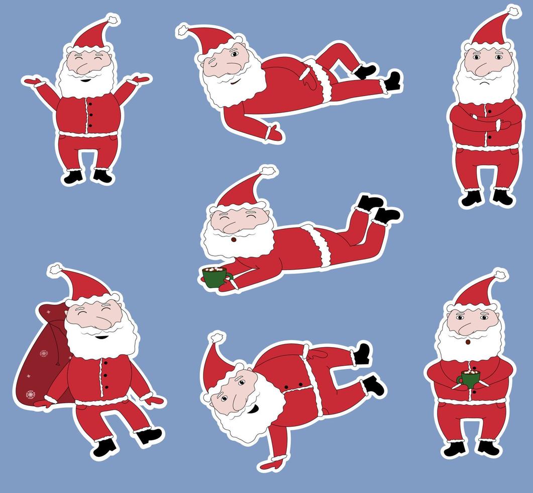 papá noel pegatinas vector