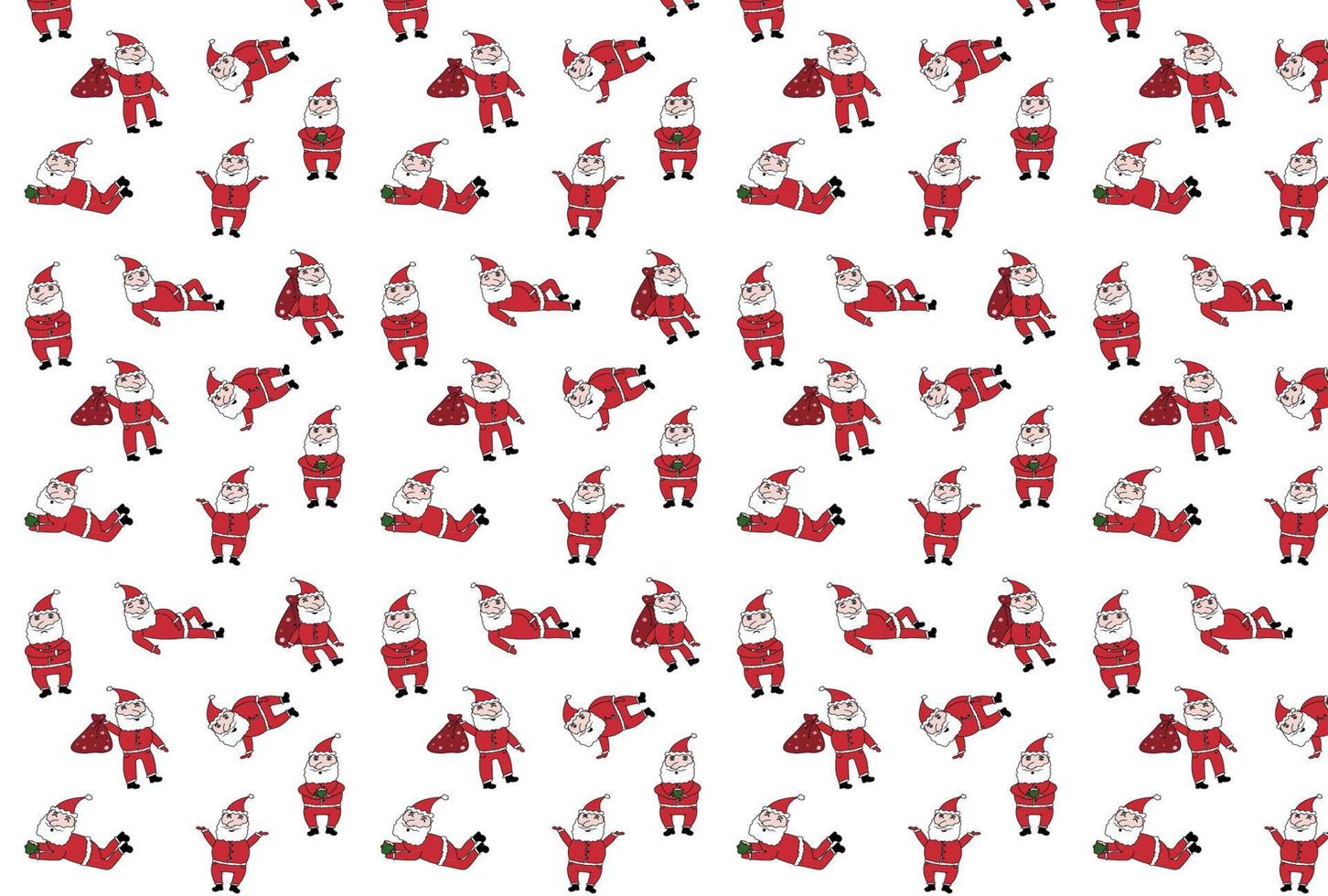 Pattern santa claus isolated on white vector