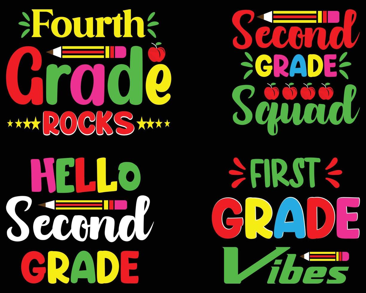 Back To School T-Shirt Design Bundle. vector