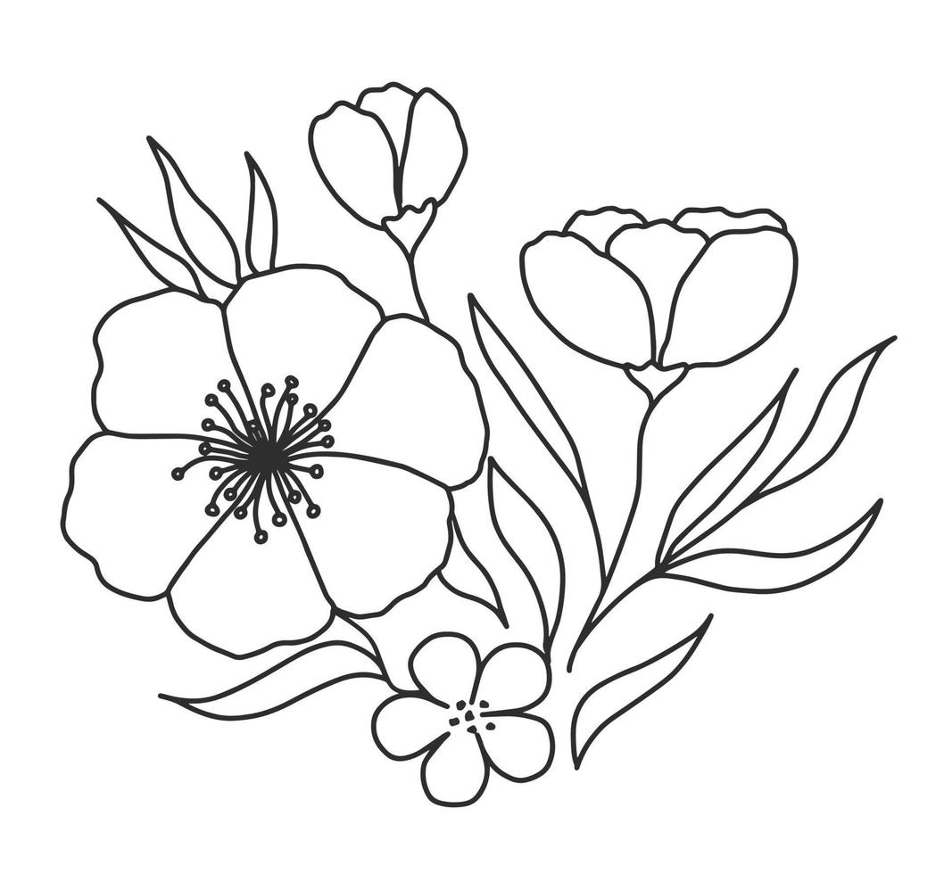 flowers and branches vector