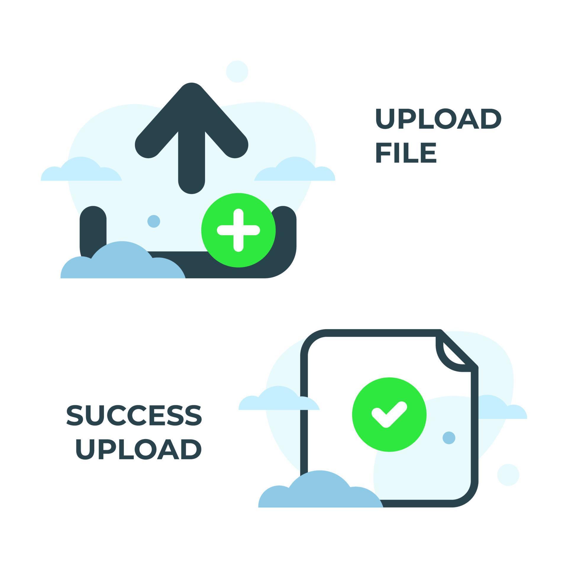 upload file button Concept illustration flat design vector eps10 ...