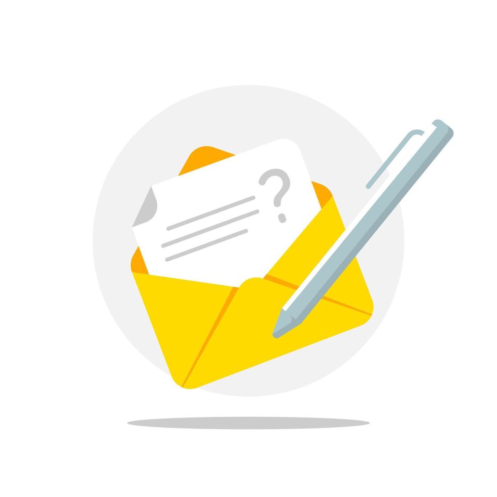 what would you ask, submit criticism and suggestions, review, type or write question button concept illustration flat design vector eps10