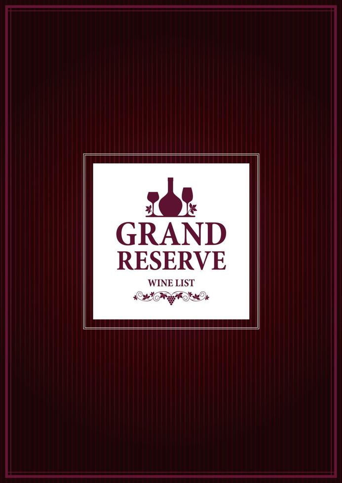 Grand reserve. Wine list on a violet background vector