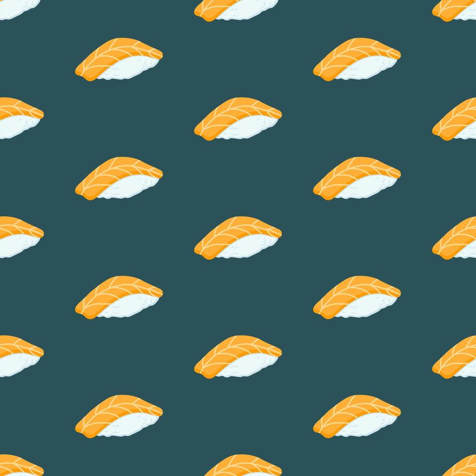 Seamless pattern with sushi with salmon. vector illustration