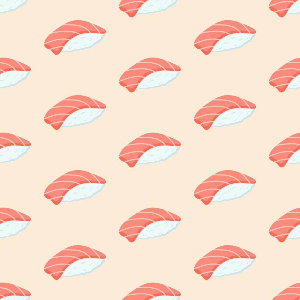 Seamless pattern with sushi with tuna. vector illustration