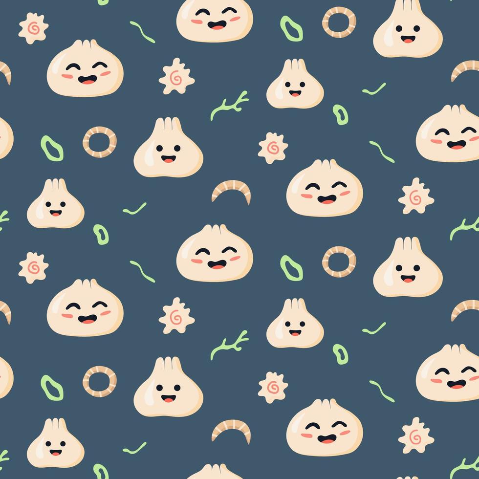 Seamless pattern with Chinese dumplings. vector illustration