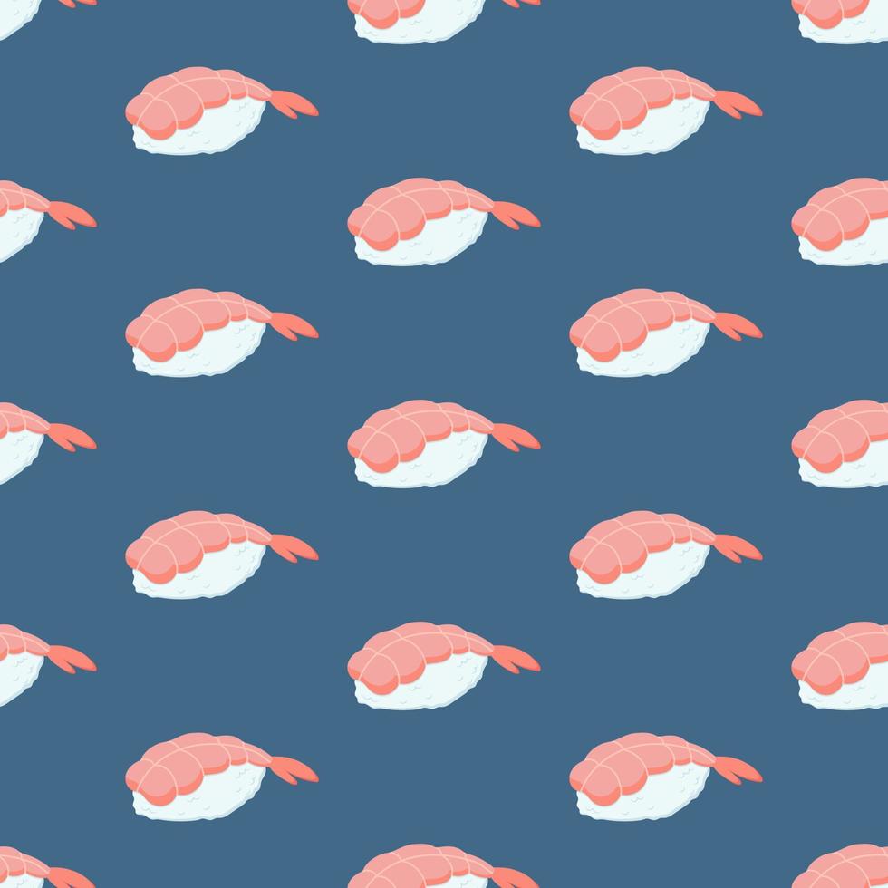 Seamless pattern with shrimp sushi. vector illustration