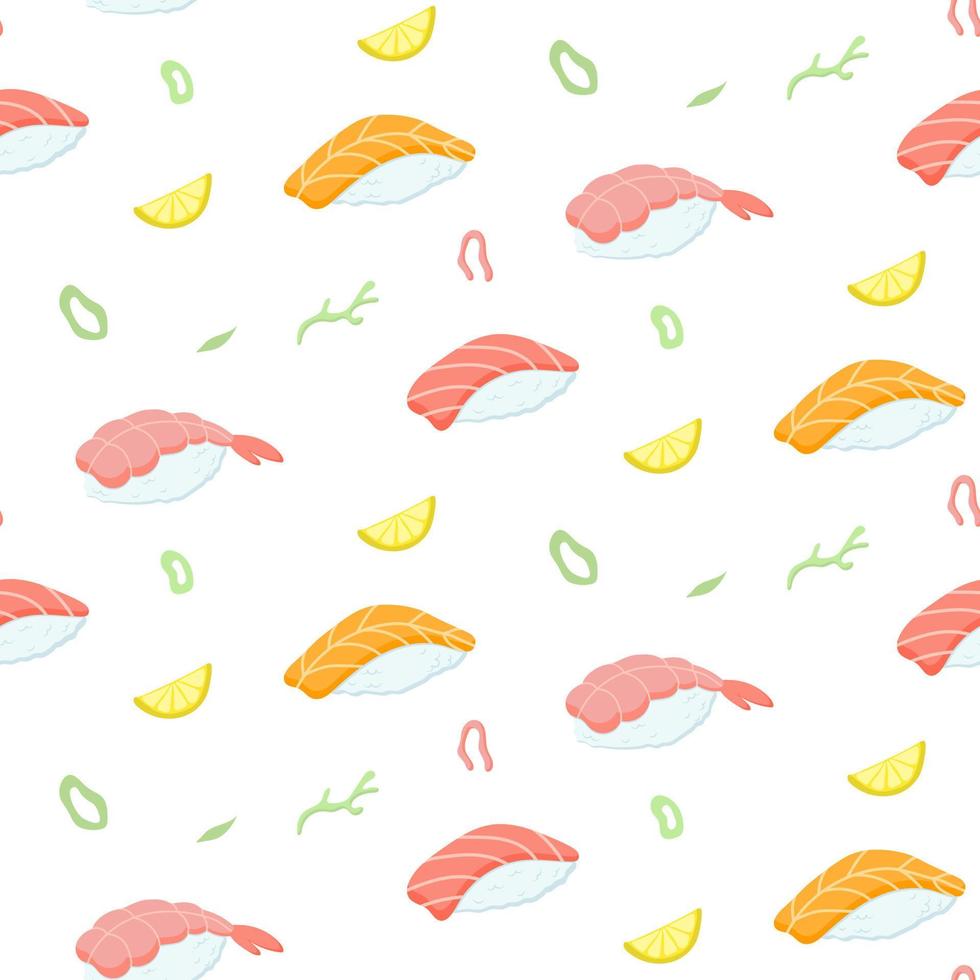 Seamless pattern with sushi. vector illustration