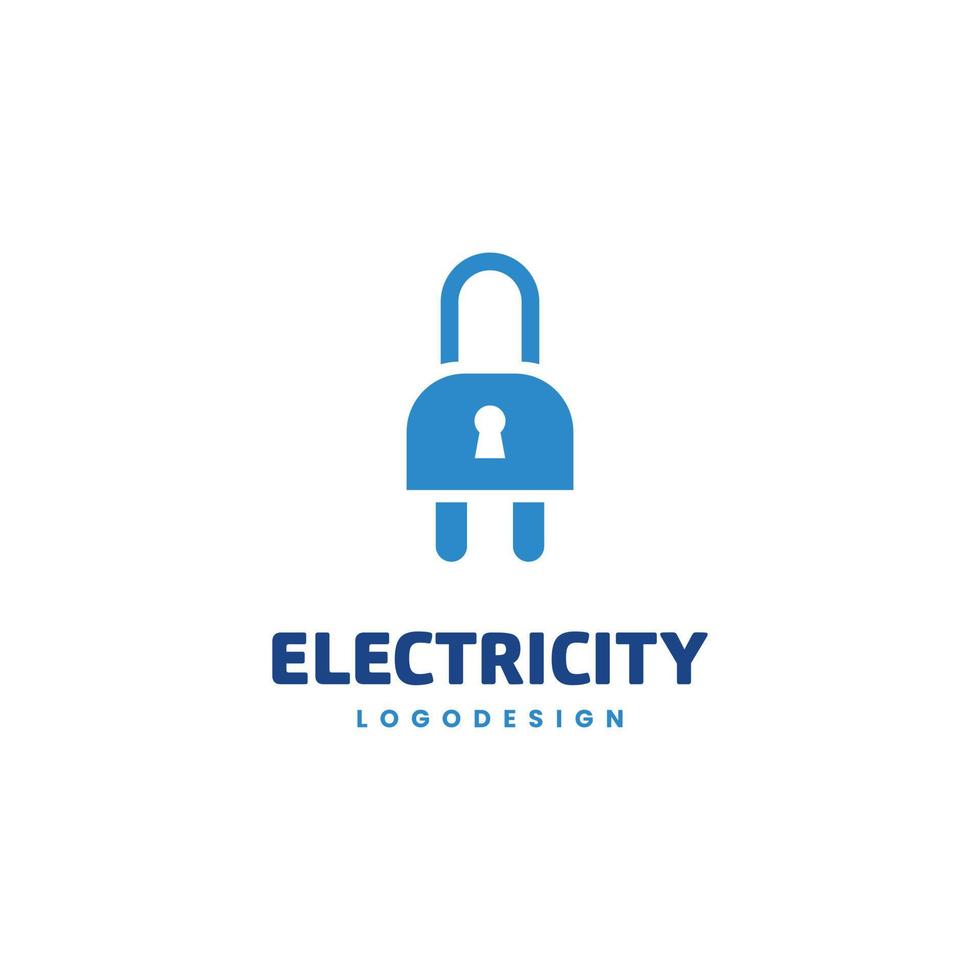 logotipo seguro eléctrico. logotipo de seguridad eléctrica. el zócalo se combina con el concepto de logotipo de candado vector