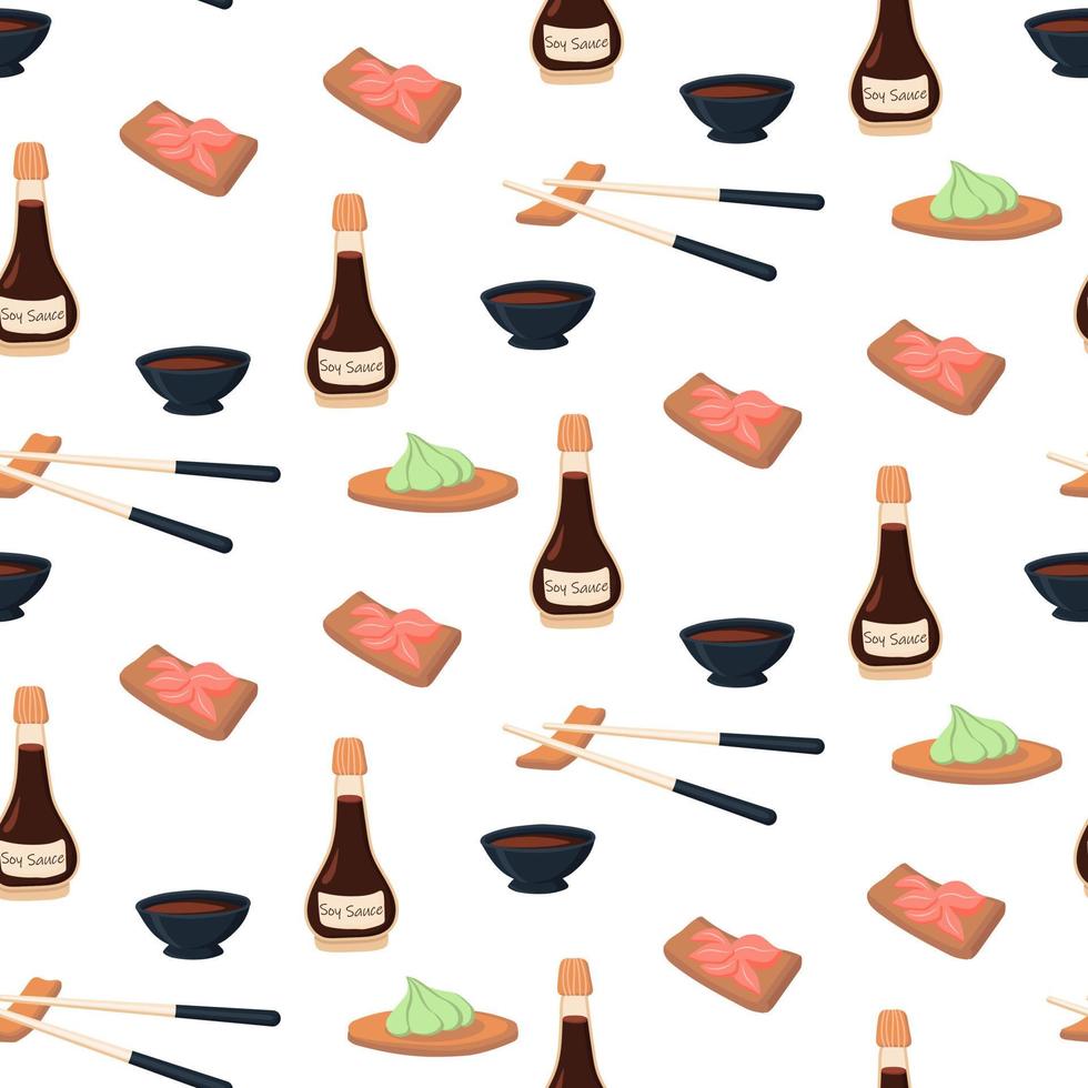 Seamless pattern with soy sauce. vector illustration