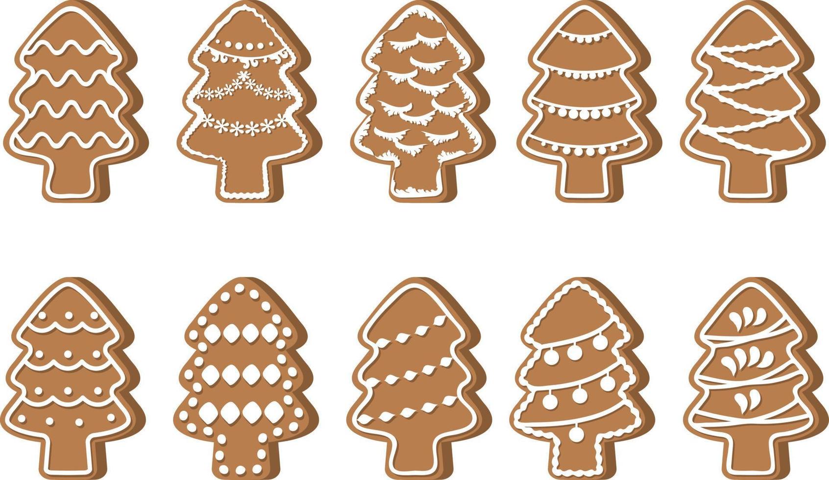 Christmas Tree Shape Cookie. vector