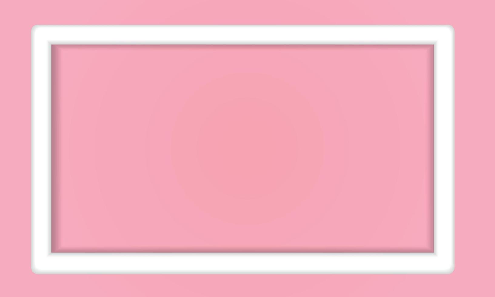 3d white frame on pink background vector illustration