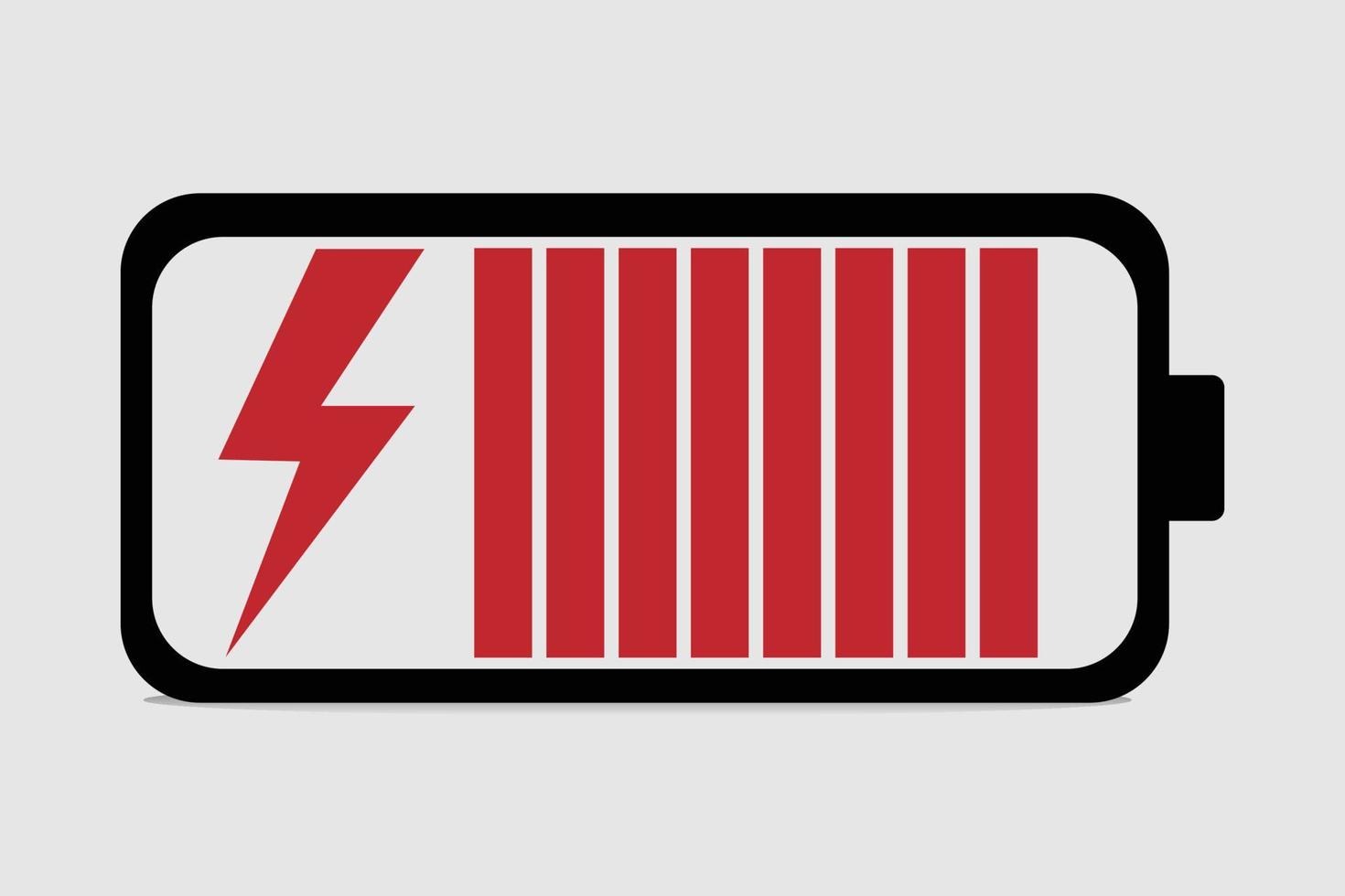 Charging battery icon vector illustration. Flat power battery sign illustration for graphic and web element.