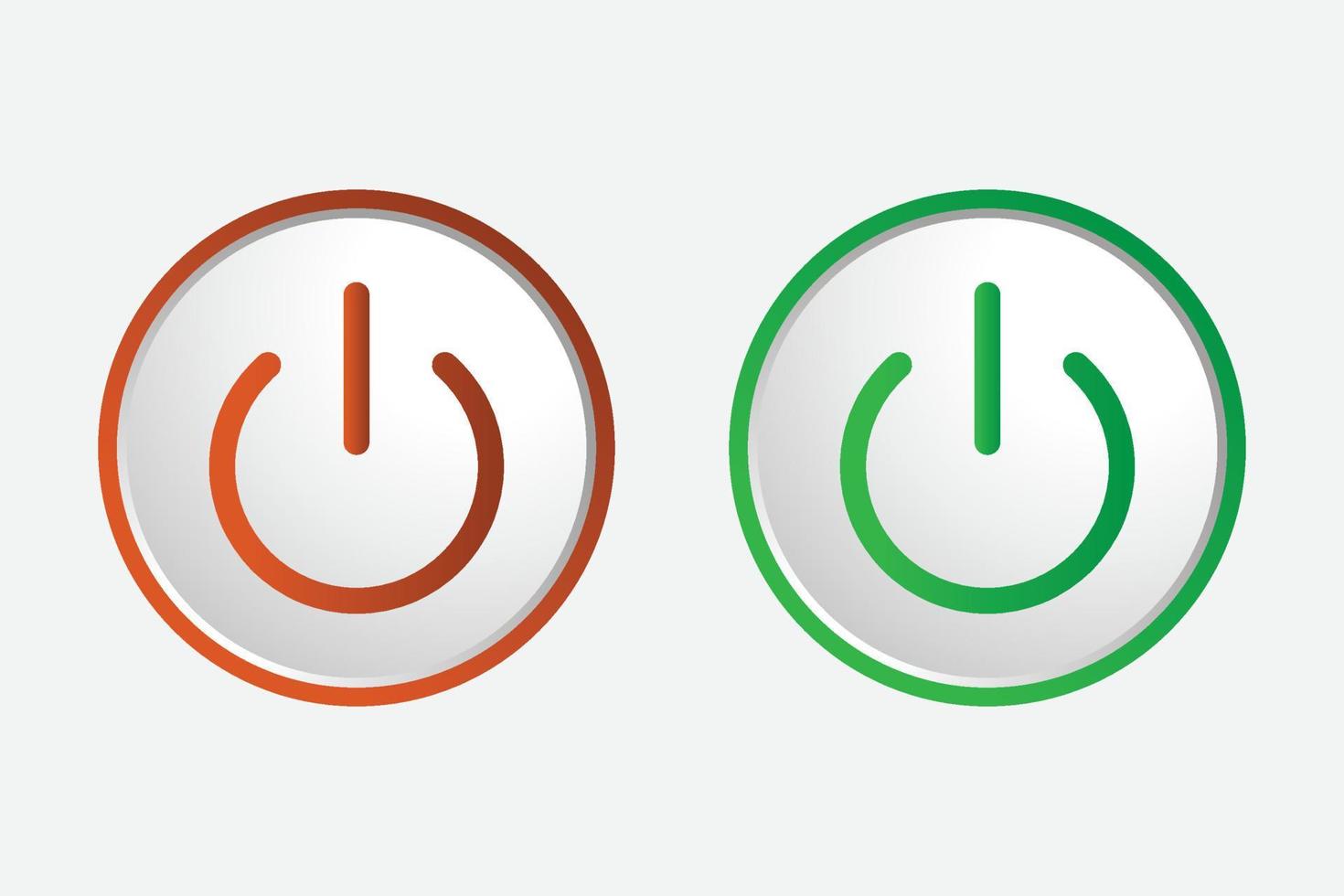 Power on off icon. Red and green button vector illustration. Shutdown, Reset button sign.