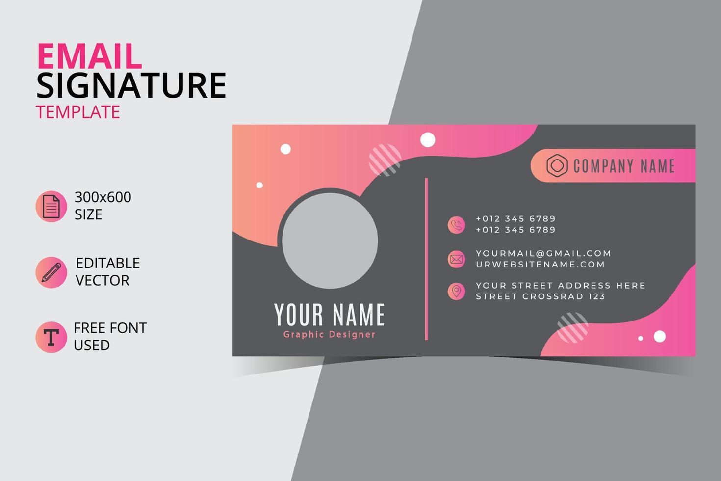 Email signature template. personal email signature. Corporate Company Identity professional email signature design vector illustration.