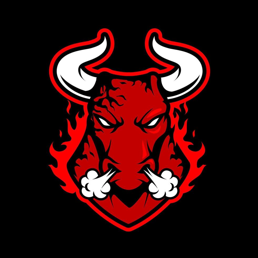 Bull head mascot. Buffalo logo vector