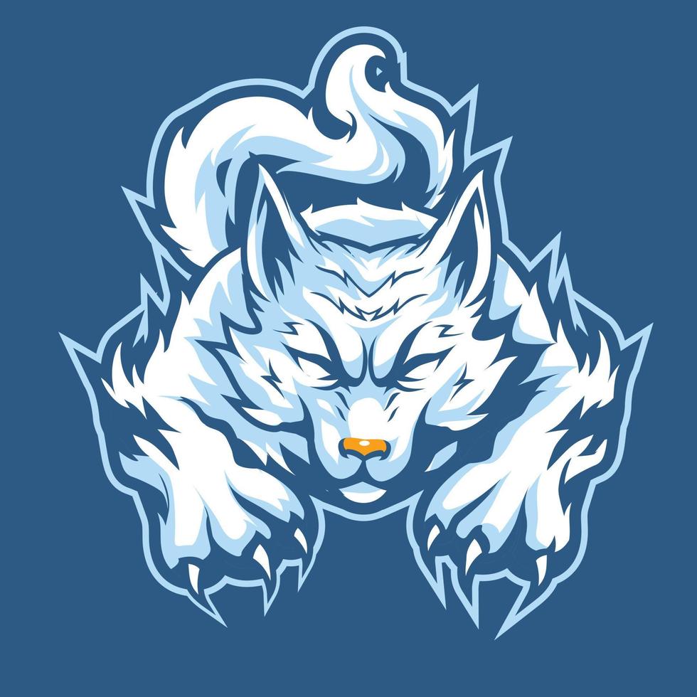 vector de ilustración moderna de lobos blancos para logotipo logotipo de equipo de esport