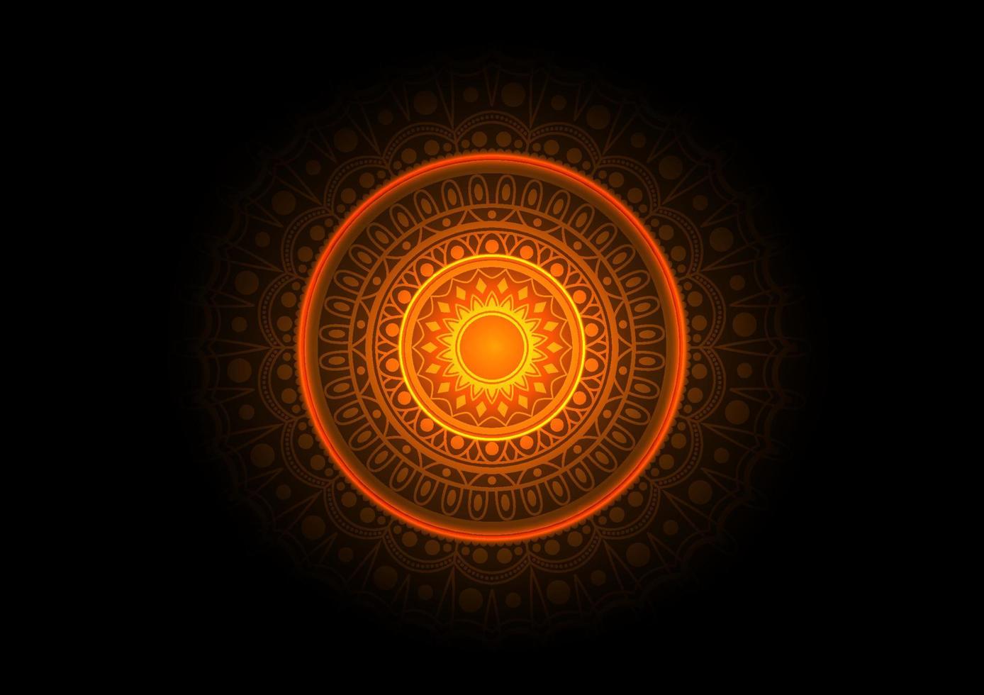 Mandala light gold symmetry geometry luxury beautiful decoration background vector