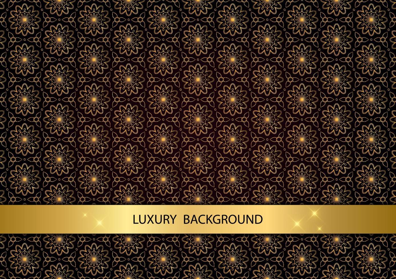 Fabric luxury pattern vintage mandala design gold background vector