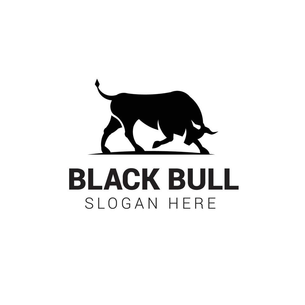 Angry bull logo template vector