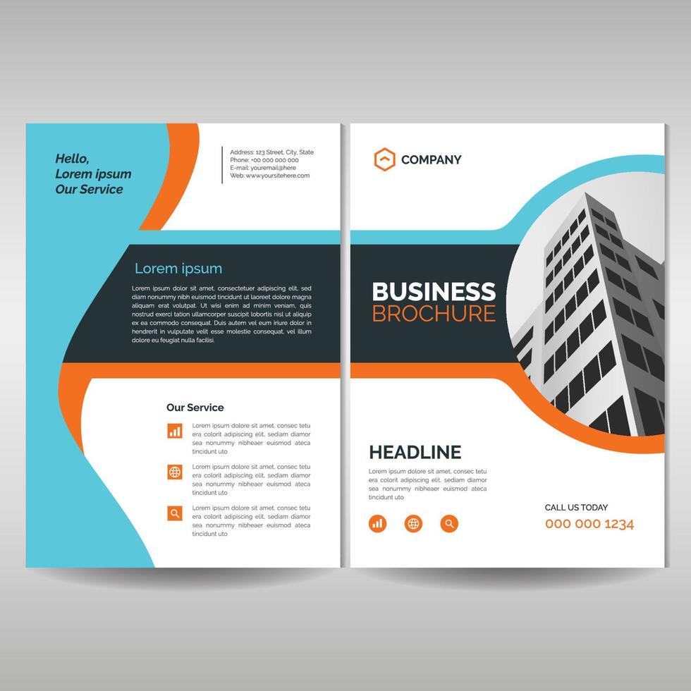 Corporate brochure cover layout template vector