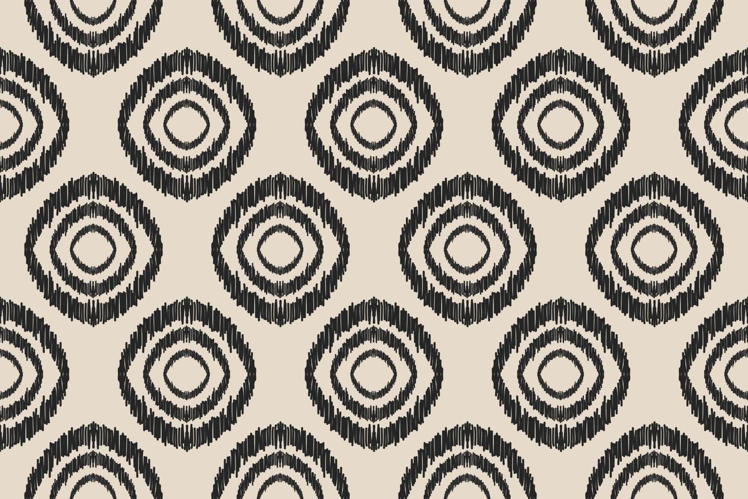 Ethnic ikat seamless pattern in tribal. Aztec geometric ornament print. Fabric circle pattern. vector