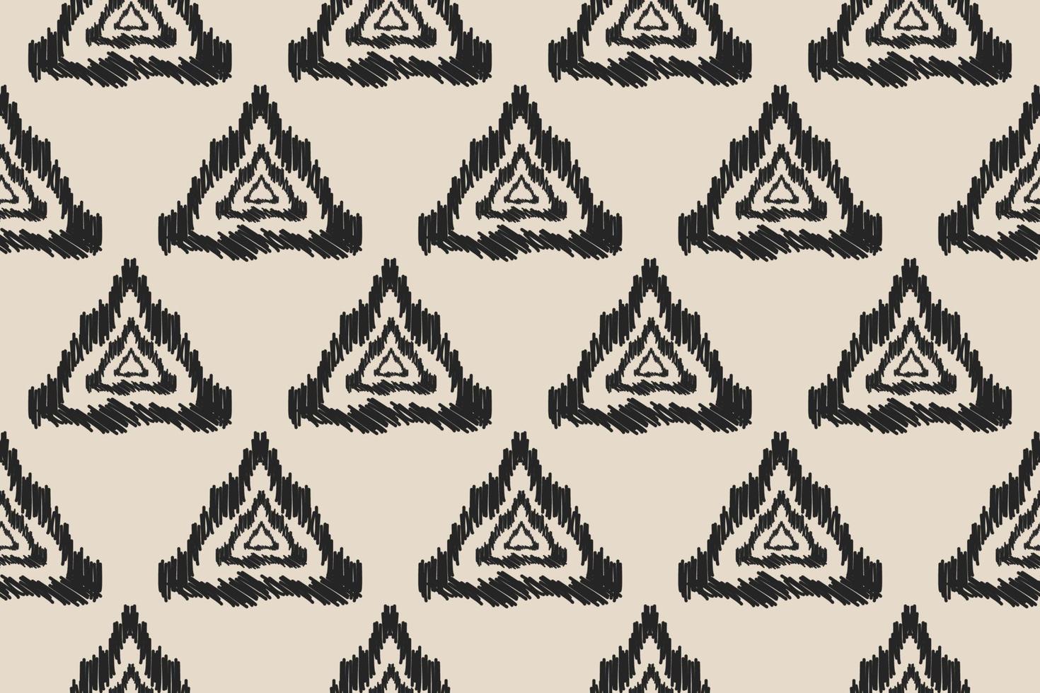 Ethnic ikat seamless pattern in tribal. Aztec geometric ornament print. Fabric triangle pattern. vector