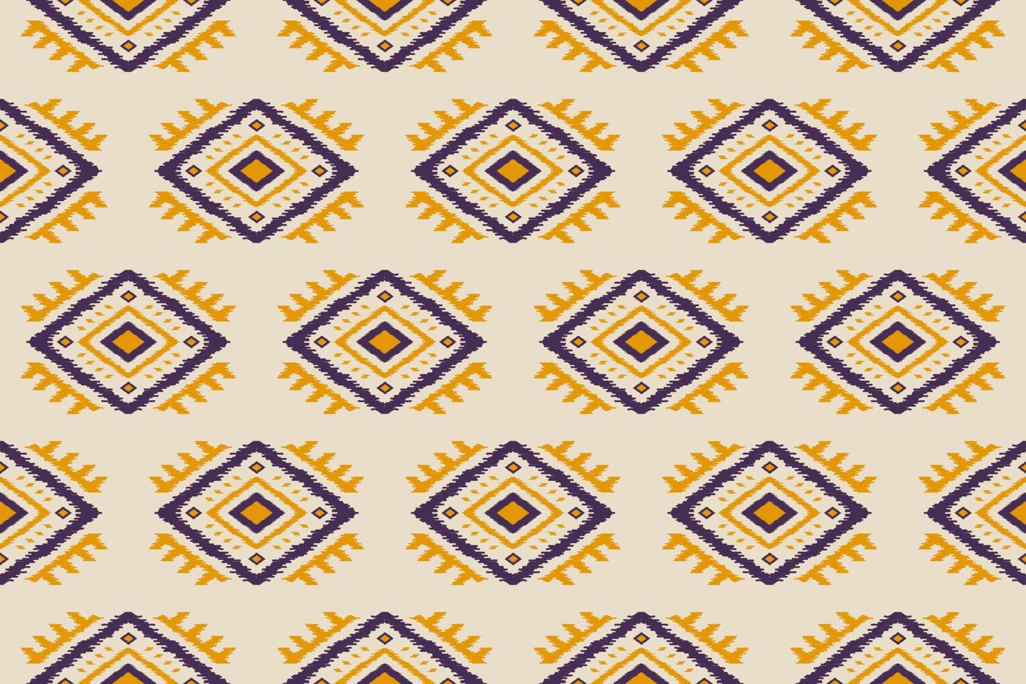Fabric Indian style. Ethnic Ikat seamless pattern in tribal. vector