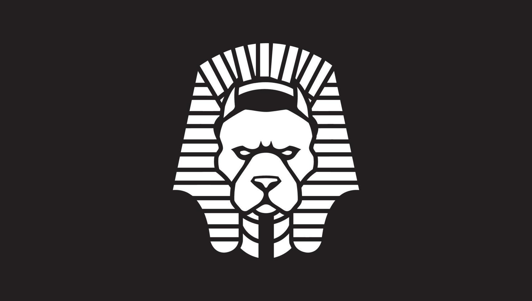 Line art Egyptian king firaun Dog Logo vector