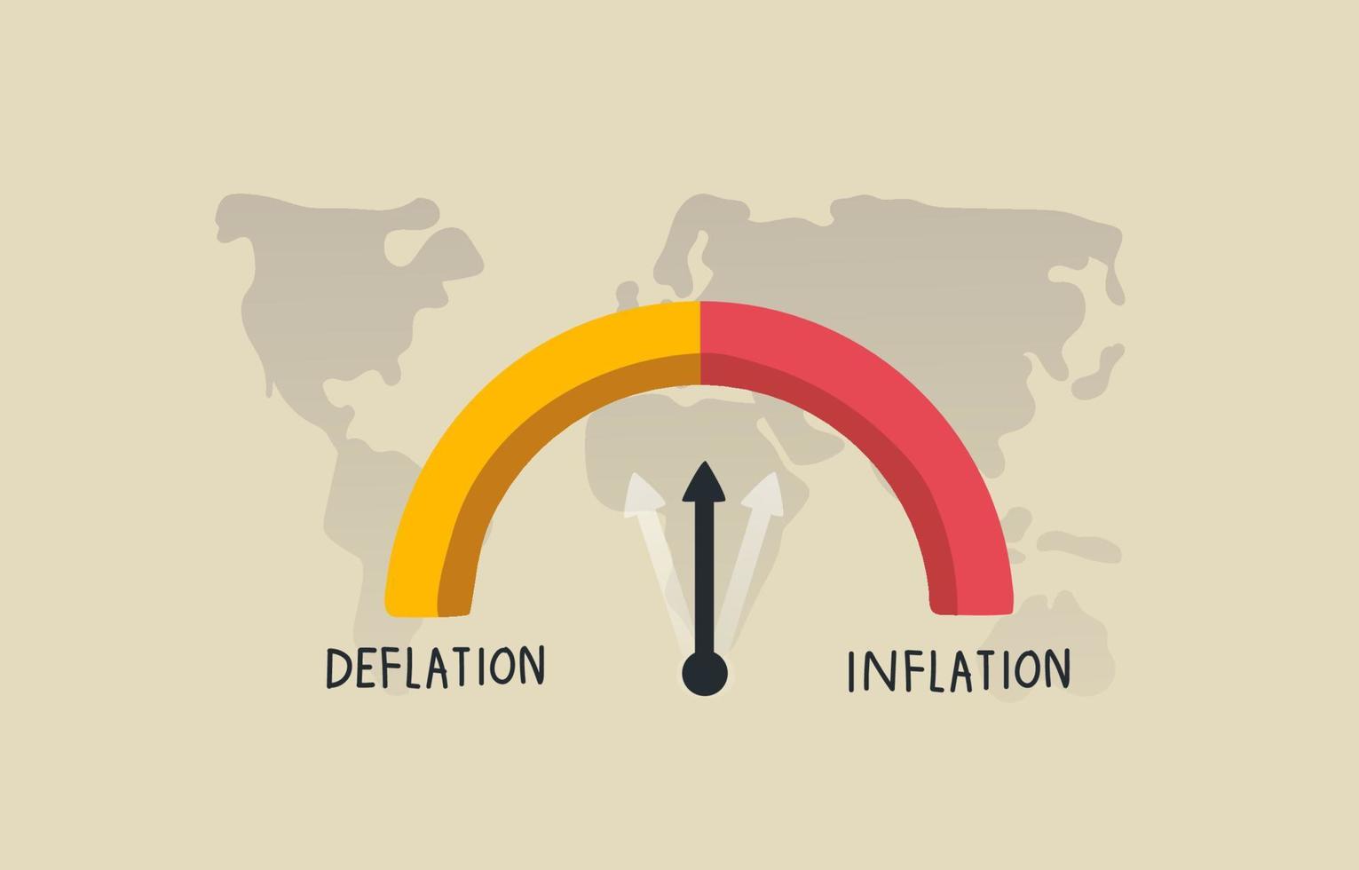 Deflation and inflation gauge. illustration vector