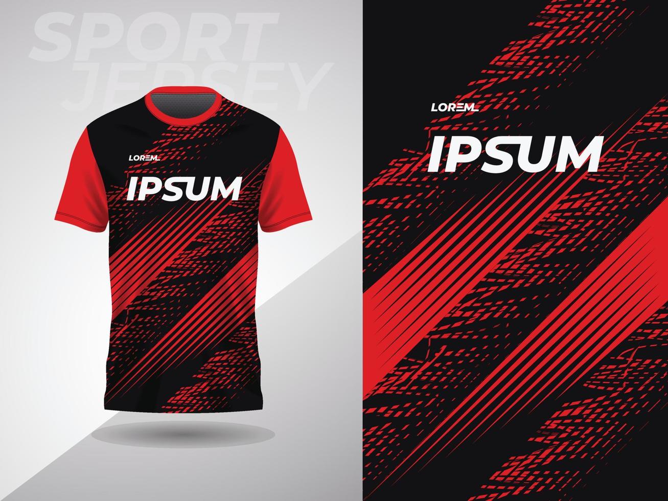 camiseta abstracta roja negra diseño de camiseta deportiva para fútbol fútbol carreras juegos motocross ciclismo correr vector