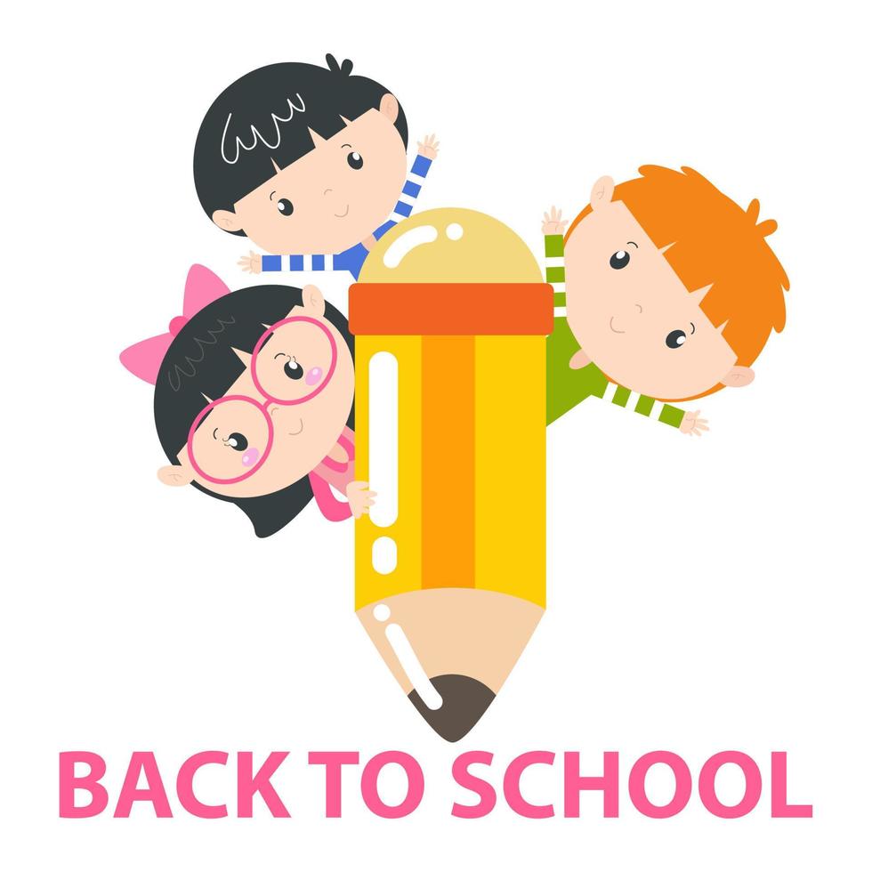 Cute characters and a concept of education for back to school vector