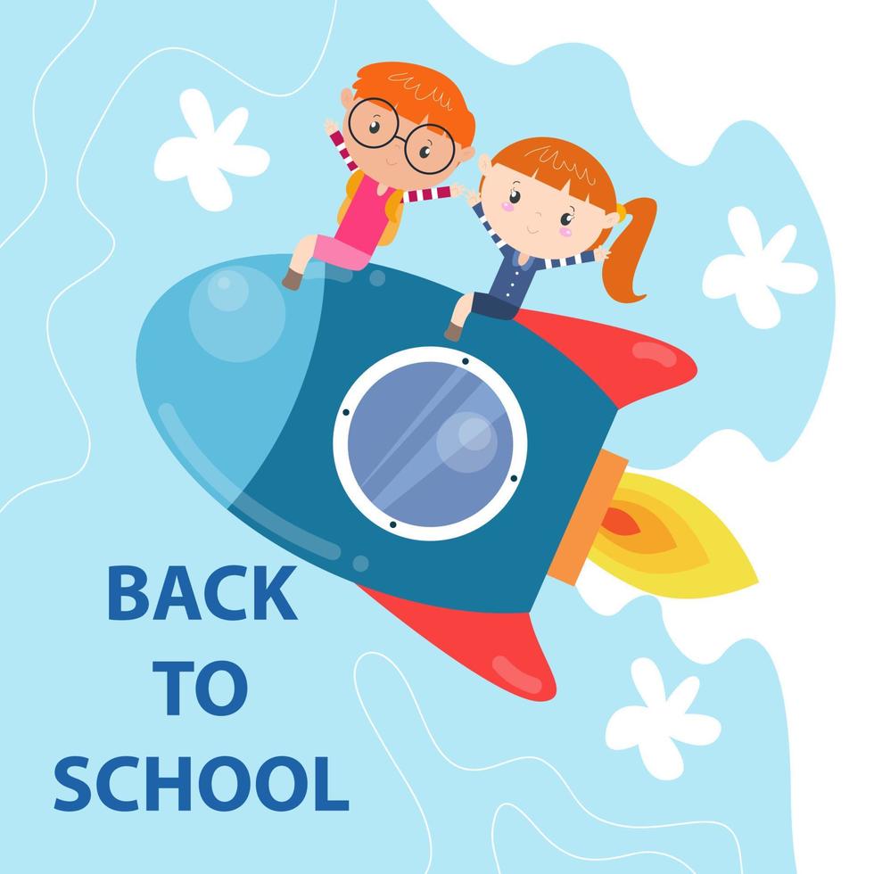 Cute characters and a concept of education for back to school vector