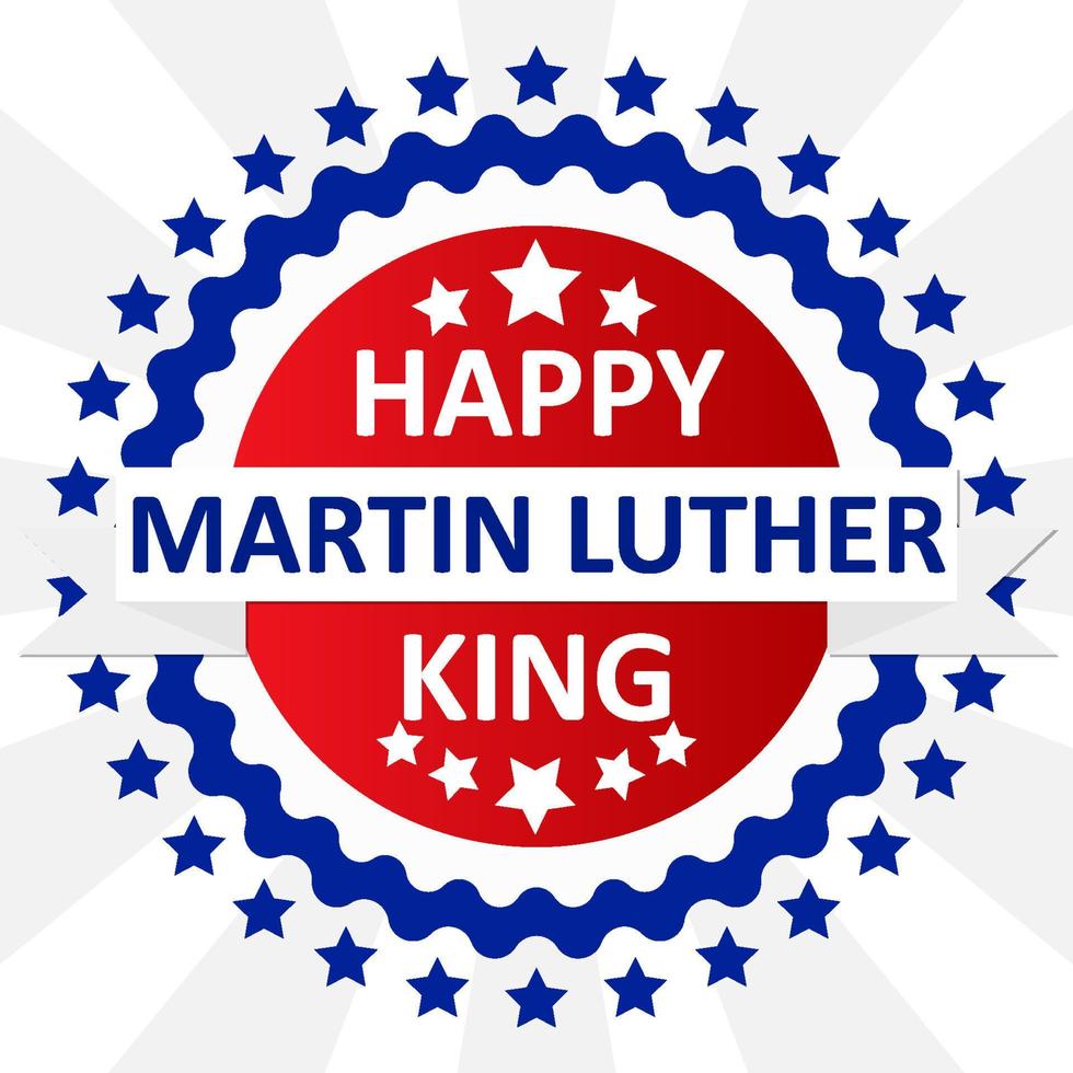 happy martin luther king day ribbon with stars blue color background social media post template vector