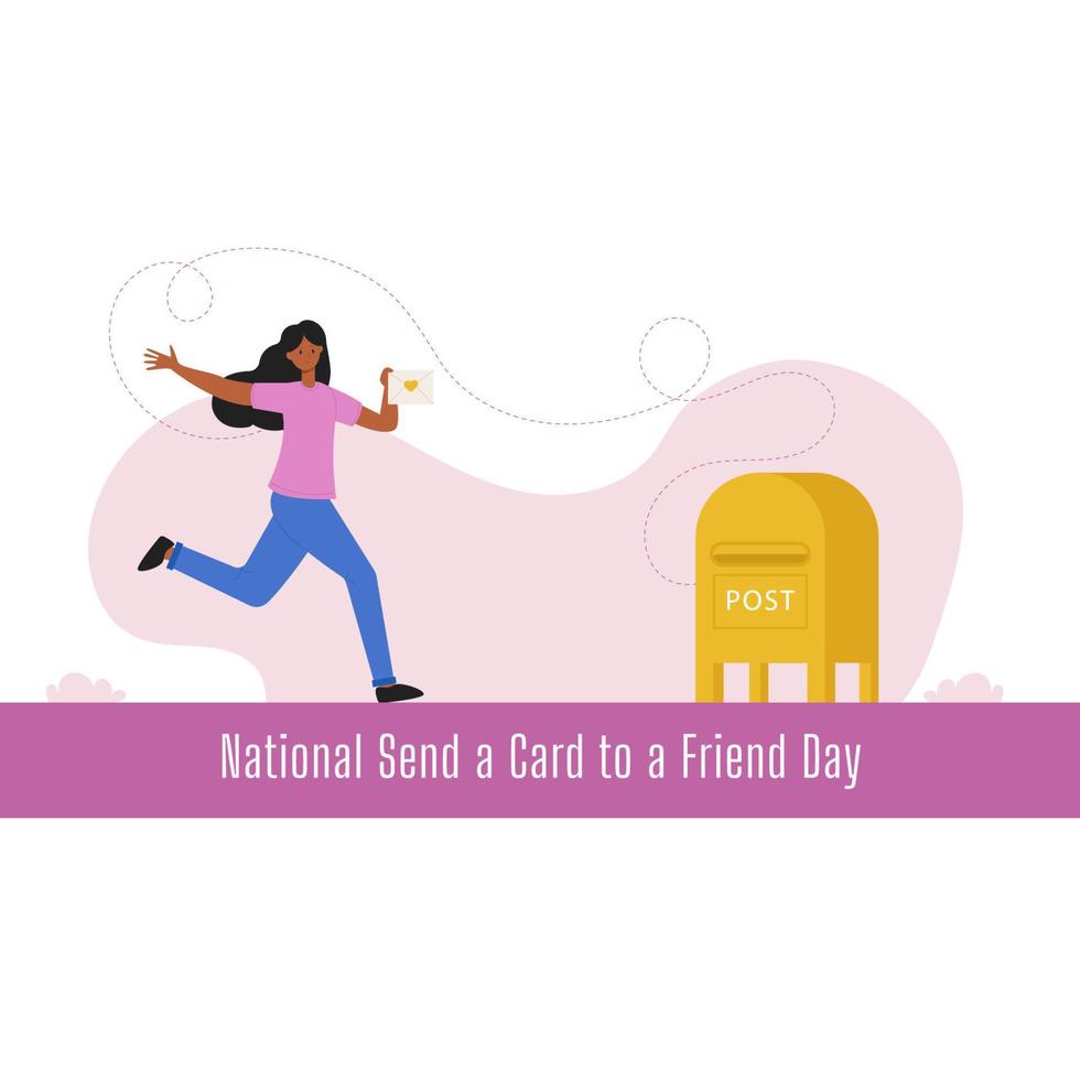 dia nacional enviar una tarjeta a un amigo vector