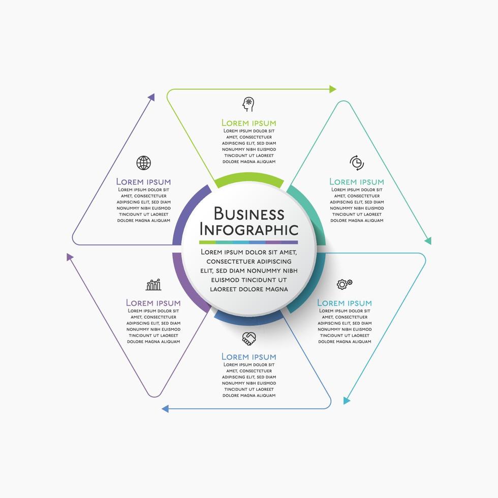 Plantilla de infografía de círculo de negocios de presentación vector