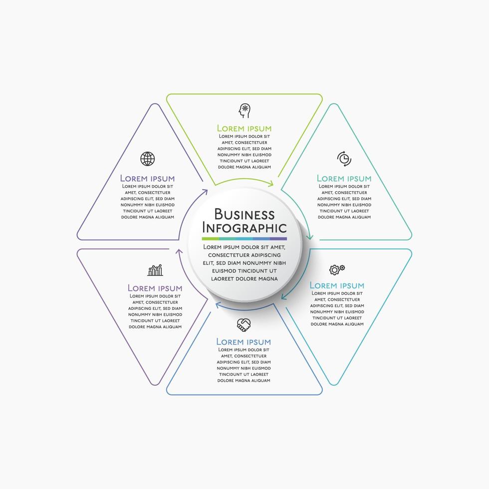 Plantilla de infografía de círculo de negocios de presentación vector