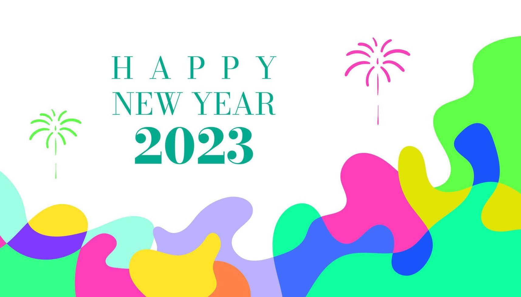 Happy New Year Colorful Abstract Background Design vector