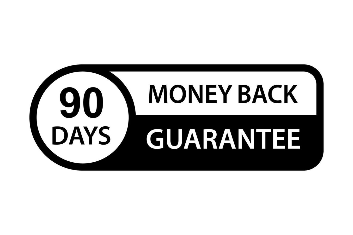 vector de icono de garantía de devolución de dinero de 90 días para diseño gráfico, logotipo, sitio web, redes sociales, aplicación móvil, ilustración de interfaz de usuario