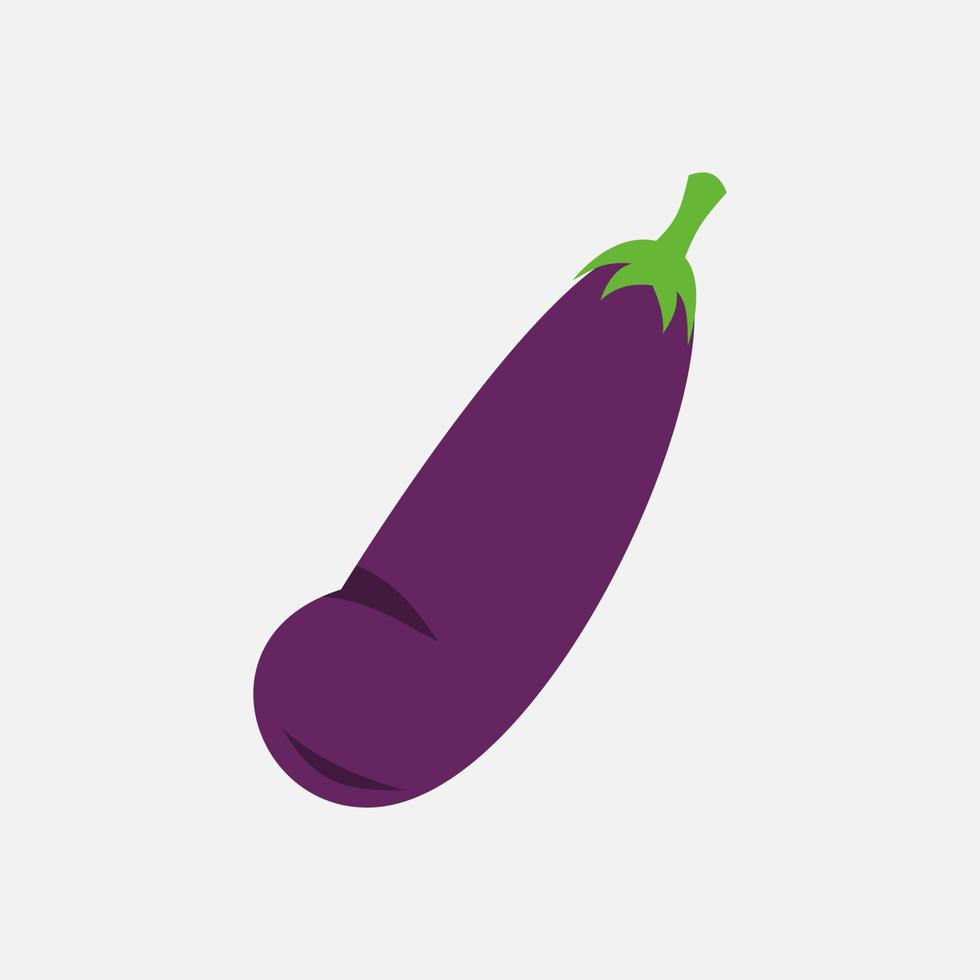 eggplant cute clipart illustration. fresh vegetables icon design resource for poster and banner. vector