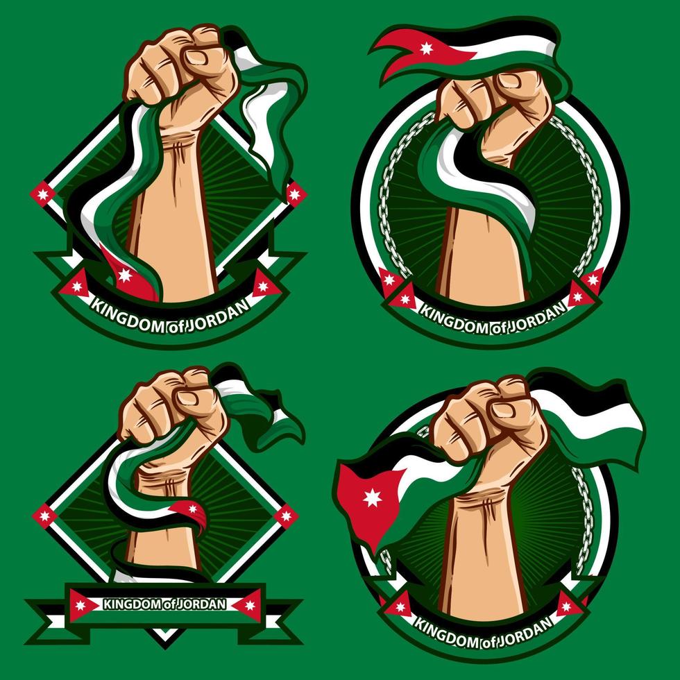 fist hands with jordan national flag illustration vector