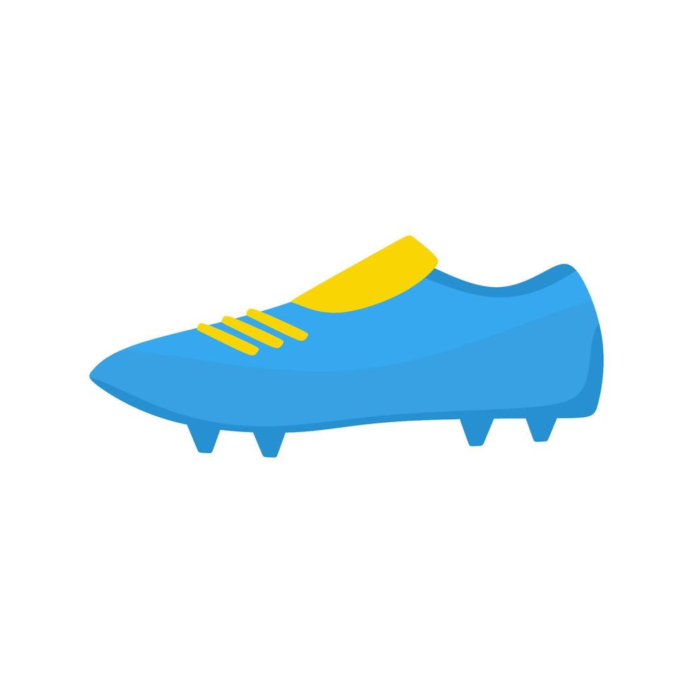 Soccer football with blue shoes elements with on white background. vector