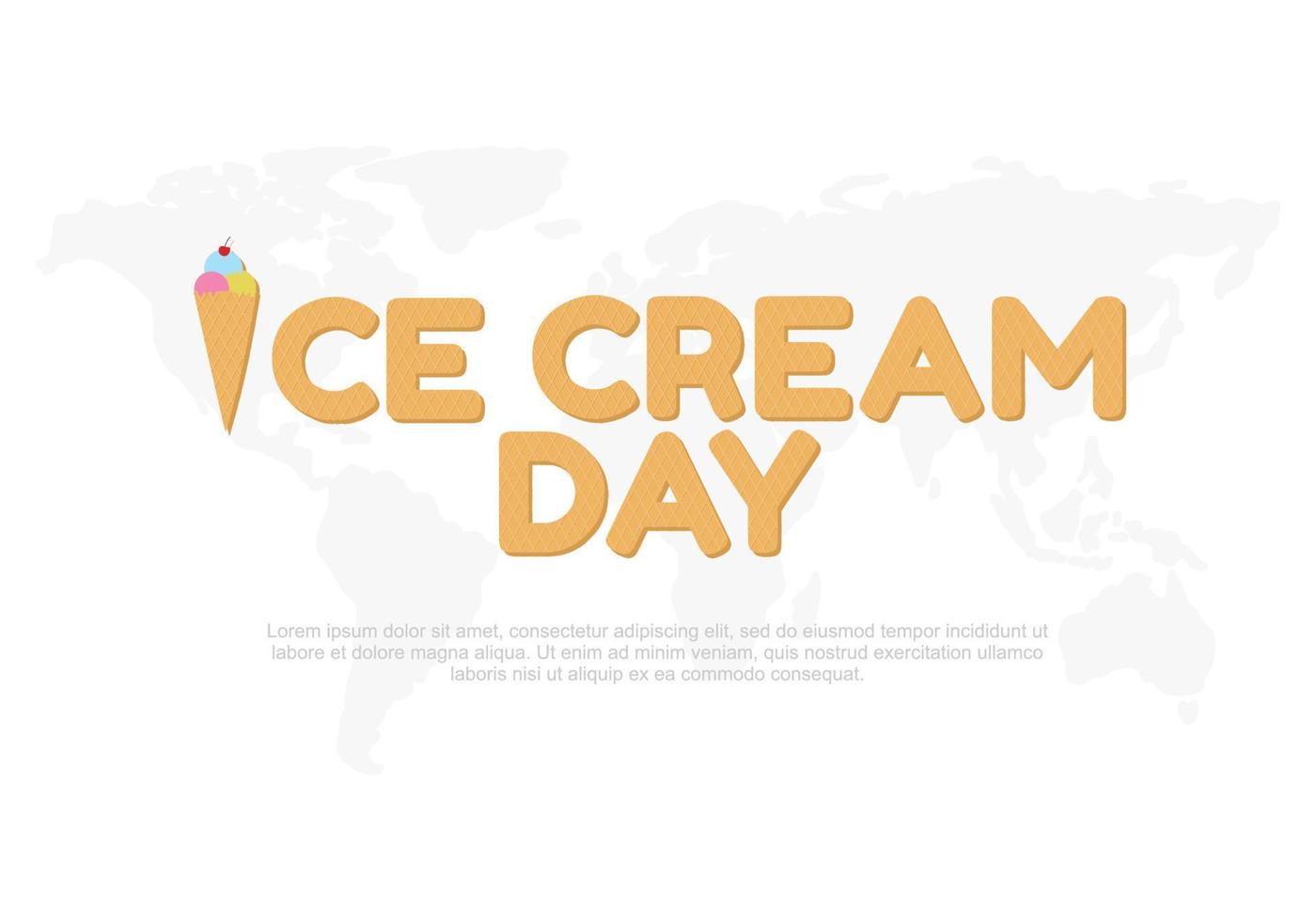 Ice cream day background celebrated on december 13. vector