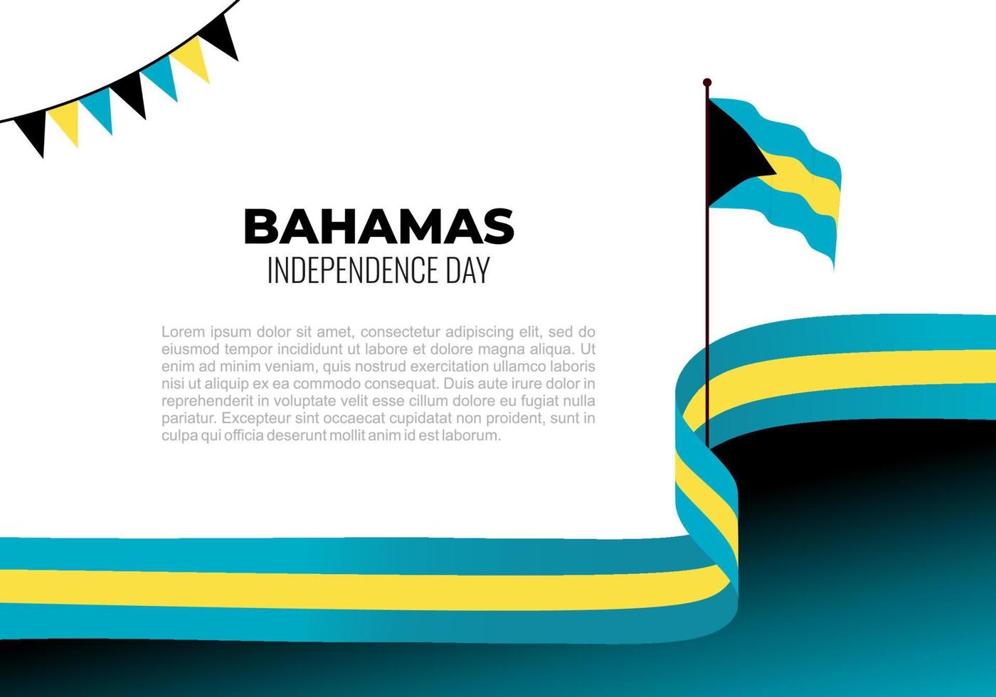fondo del día de la independencia de bahamas celebrado el 10 de julio. vector
