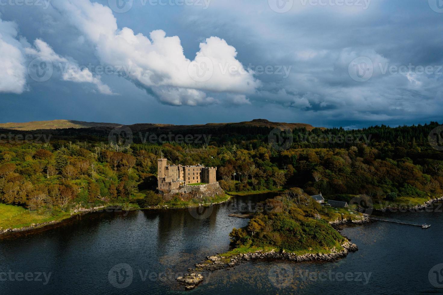 Dunvegan Castle and harbour on the Island of Skye, Scotland photo