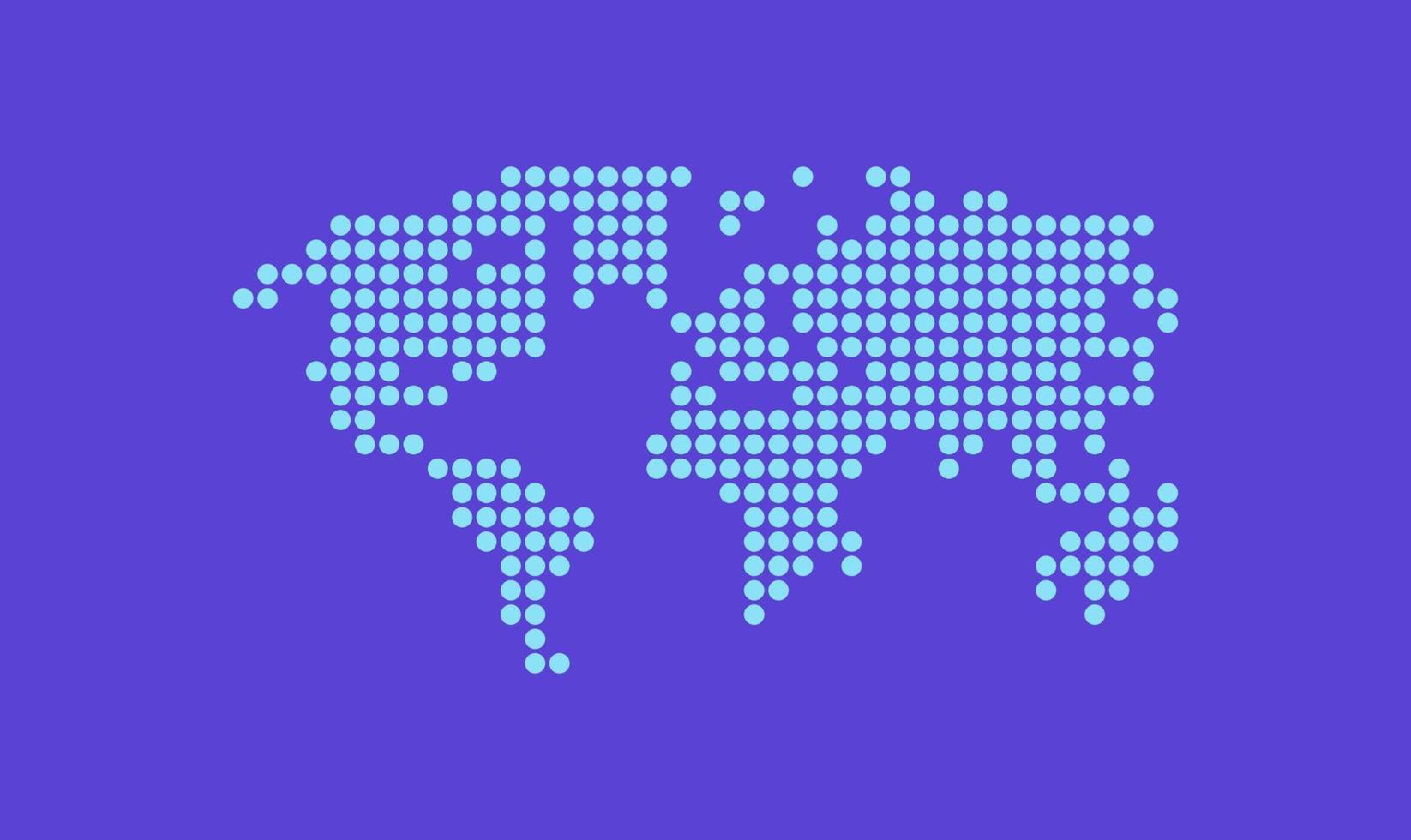 Earth globe world map of dots and global geography in dotted pattern flat vector illustration.