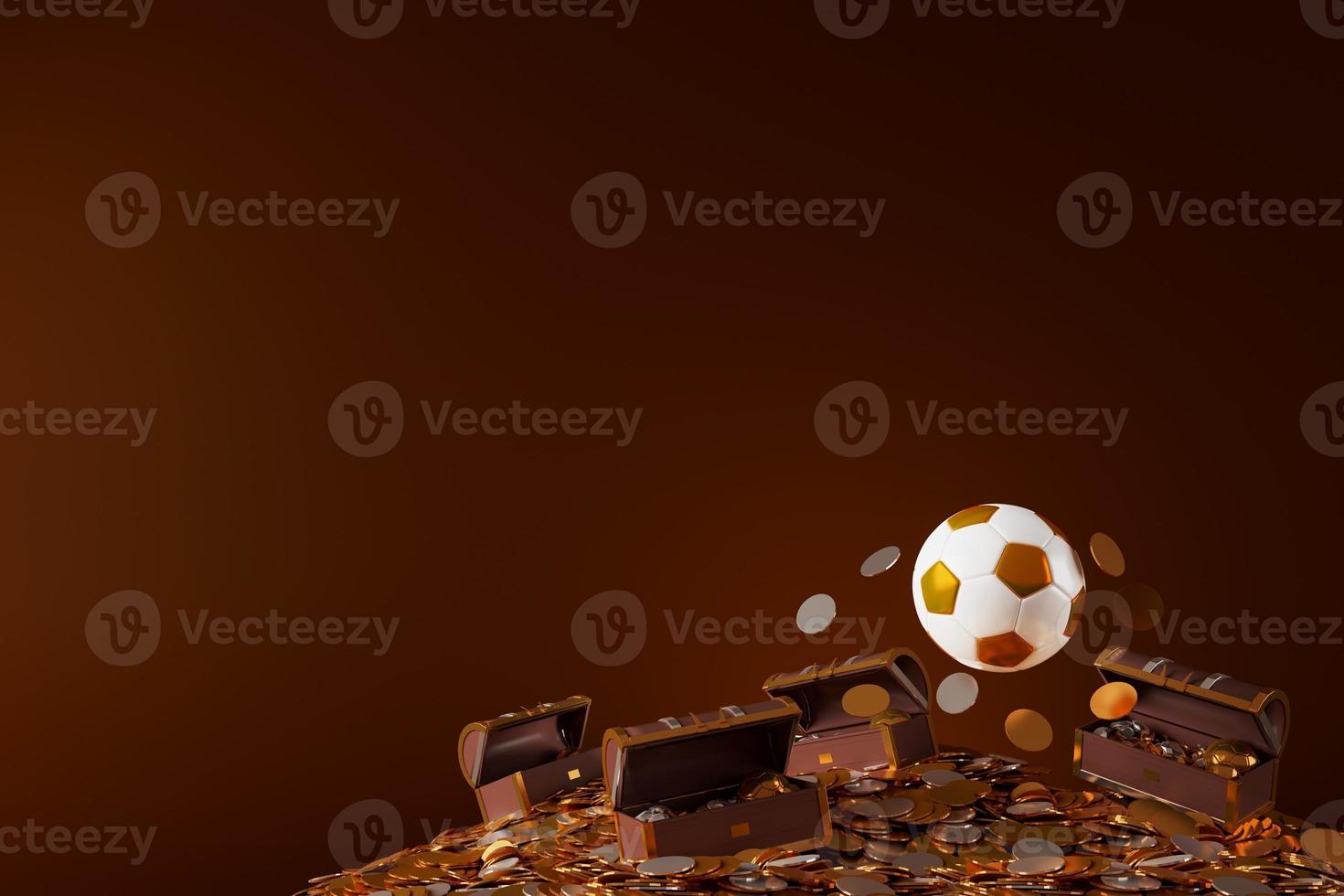 3d football object design. realistic rendering. abstract futuristic background. 3d illustration. motion geometry concept. sport competition graphic. tournament game bet content. soccer ball element. photo