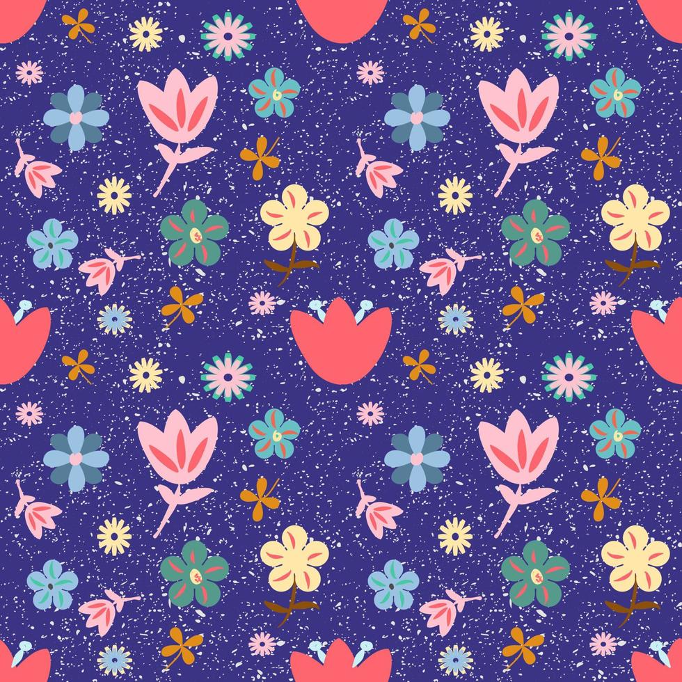 Floral seamless pattern on background vector