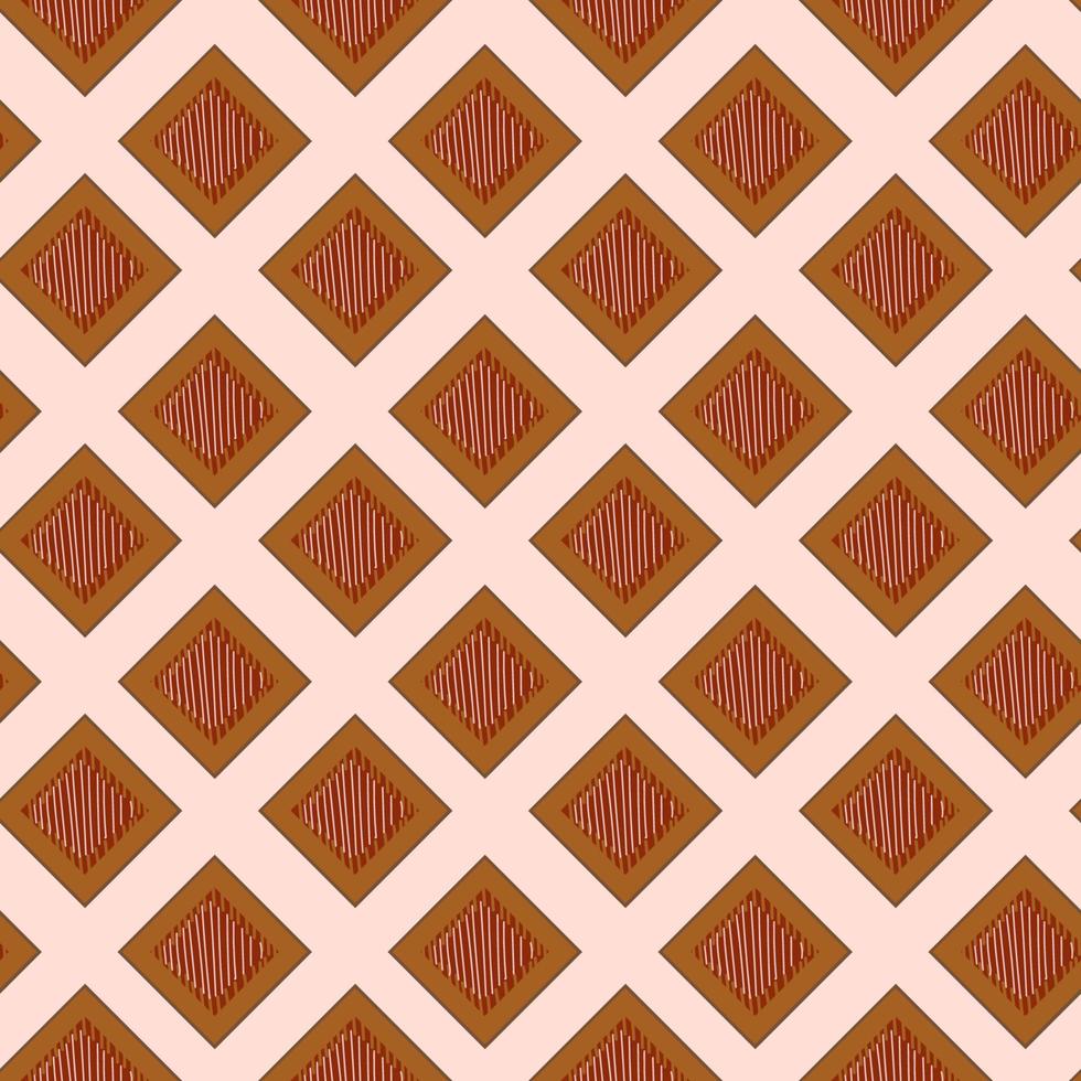 Geometric pattern with diamonds. Neutral geometric stitched vector graphic for gift paper, socks, sweater, jumper or paper design.